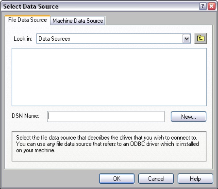 Selecting a data source type